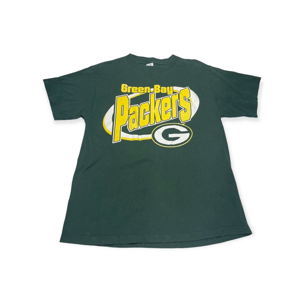 VTG 90s Logo 7 Green Bay Packers NFL T-Shirt Size L Large